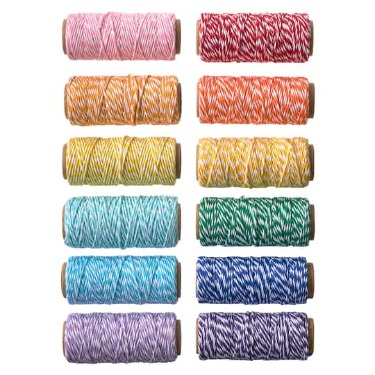 6 Packs: 12 ct. (72 total) 25yd. Rainbow Mix Twine Spools by Recollections&#x2122;